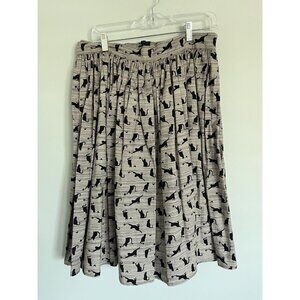 Bettie Page by Coral Jade Halloween Black Cat Circle Swing Skirt w/pockets Sz XL